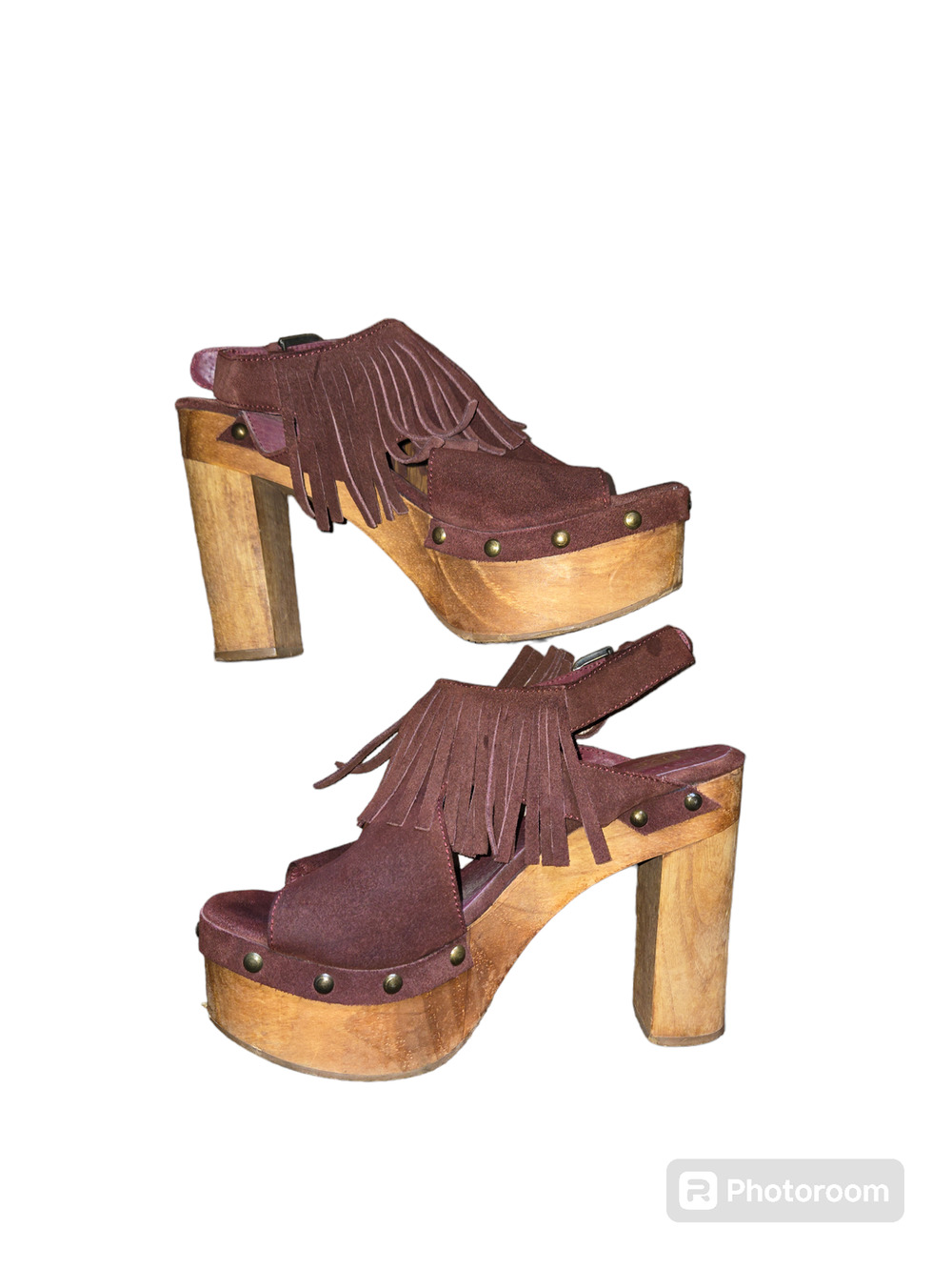 Cordani Five worlds Tijuana Wine Fringe wooden clogs